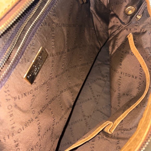 Plinio Visona Caramel Leather Shoulder Bag - Picture 7 of 8
